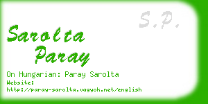 sarolta paray business card